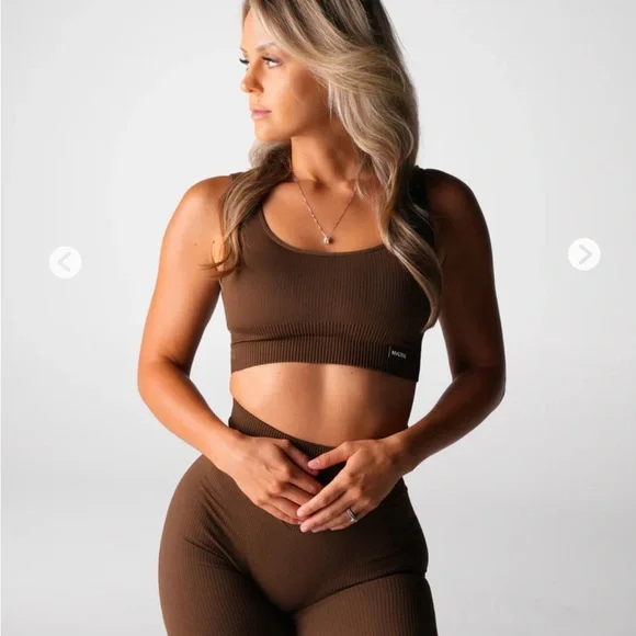 NVGTN Hazelnut Harmony Ribbed Seamless Set - Picture 3 of 6
